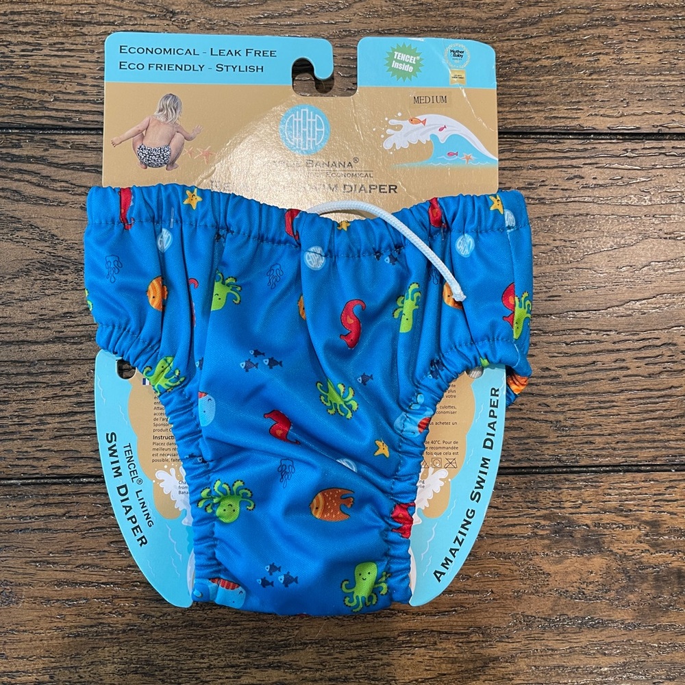 🆕 Charlie Banana Reusable Swim Diaper Drawstring UPF50+ in Under the Sea